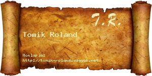 Tomik Roland névjegykártya